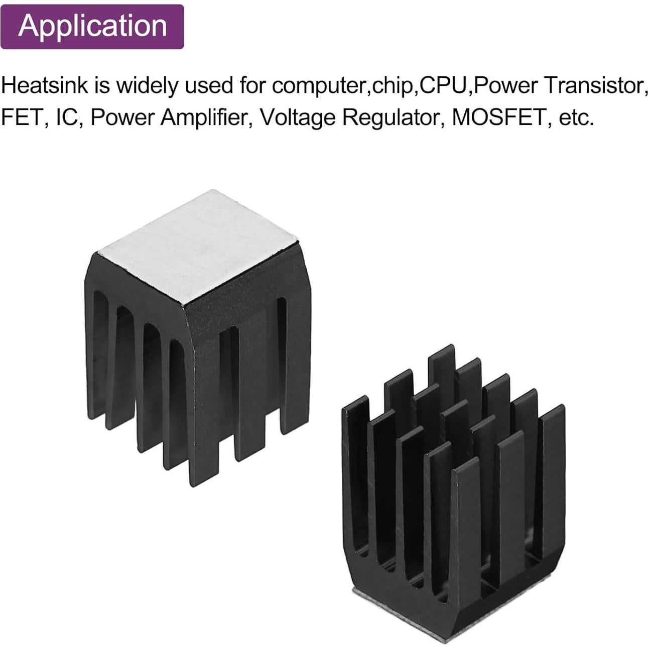 Disipador de Calor de Aluminio MECCANIXITY 22 Pcs 9x9x12mm Negro