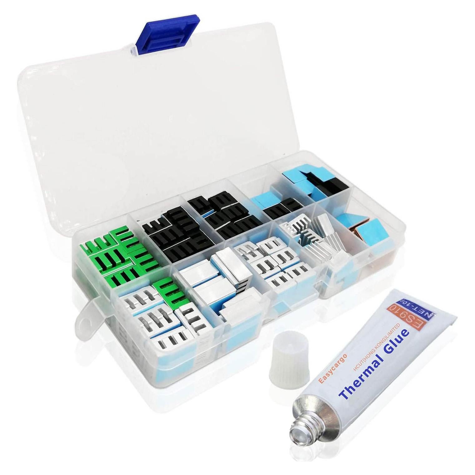 Kit de Disipadores Easycargo 124pcs Aluminio y Cobre con Pegamento Térmico
