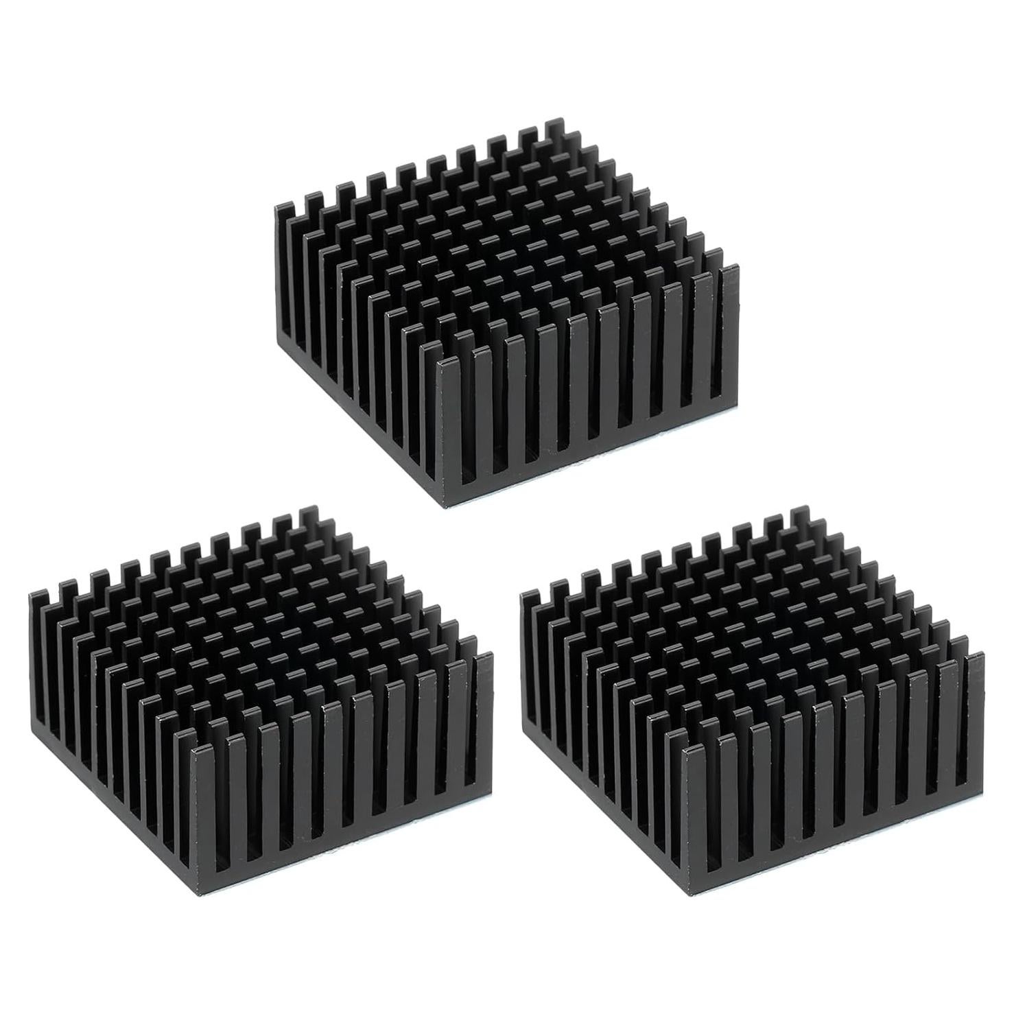 Disipador de Aluminio PATIKIL 40x40x20mm 3 Pcs Negro