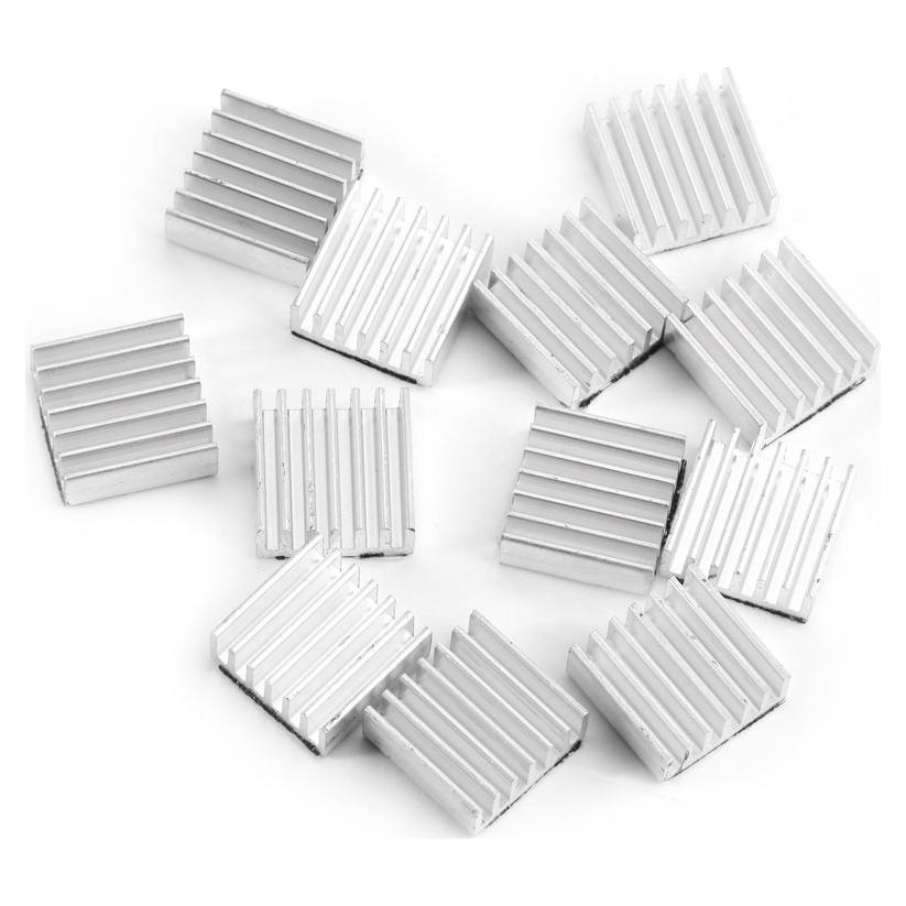 Disipador Térmico de Aluminio AUNMAS 14x14x6mm 12PCS Adhesivo
