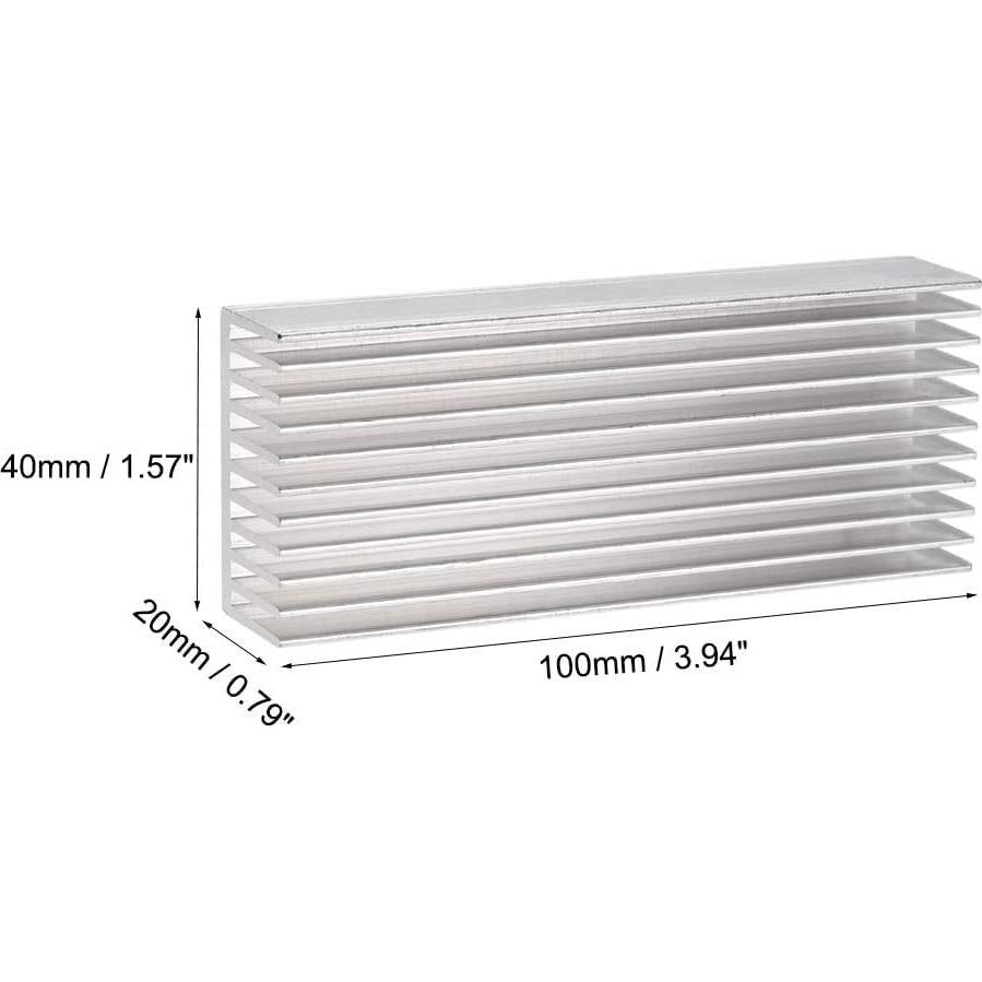 Disipador de Aluminio 100mm x 40mm x 20mm para Transistores - 2PCS