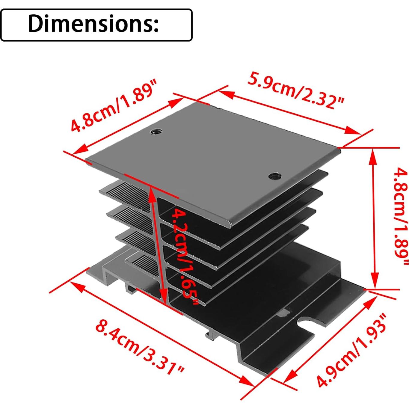 Disipador de Calor SSR Aluminio Aracombie 3PCS 10A-40A