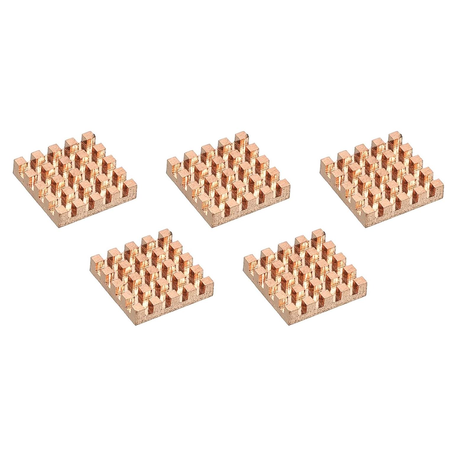 Disipador de Calor Cobre Puro MECCANIXITY 14x14x3mm Paquete de 5