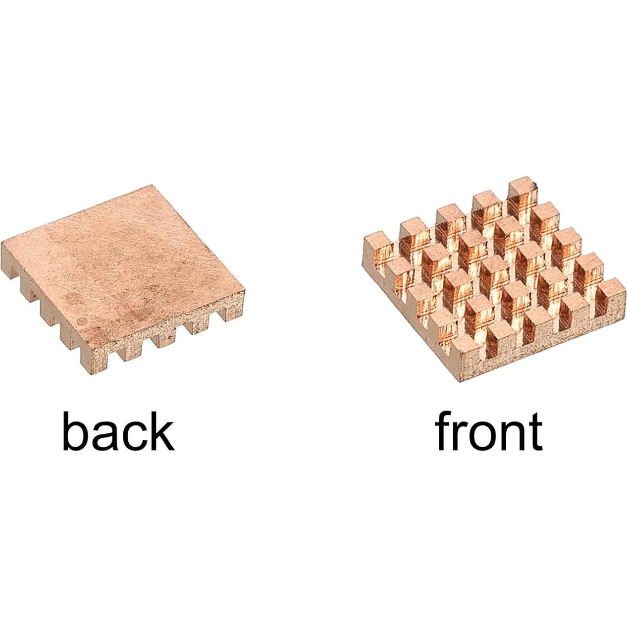 Disipador de Calor Cobre Puro MECCANIXITY 14x14x3mm Paquete de 5