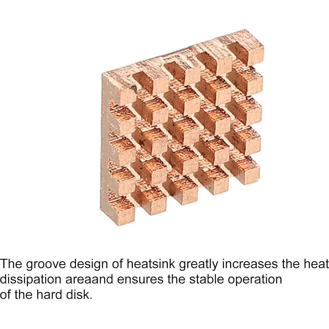 Disipador de Calor Cobre Puro MECCANIXITY 14x14x3mm Paquete de 5