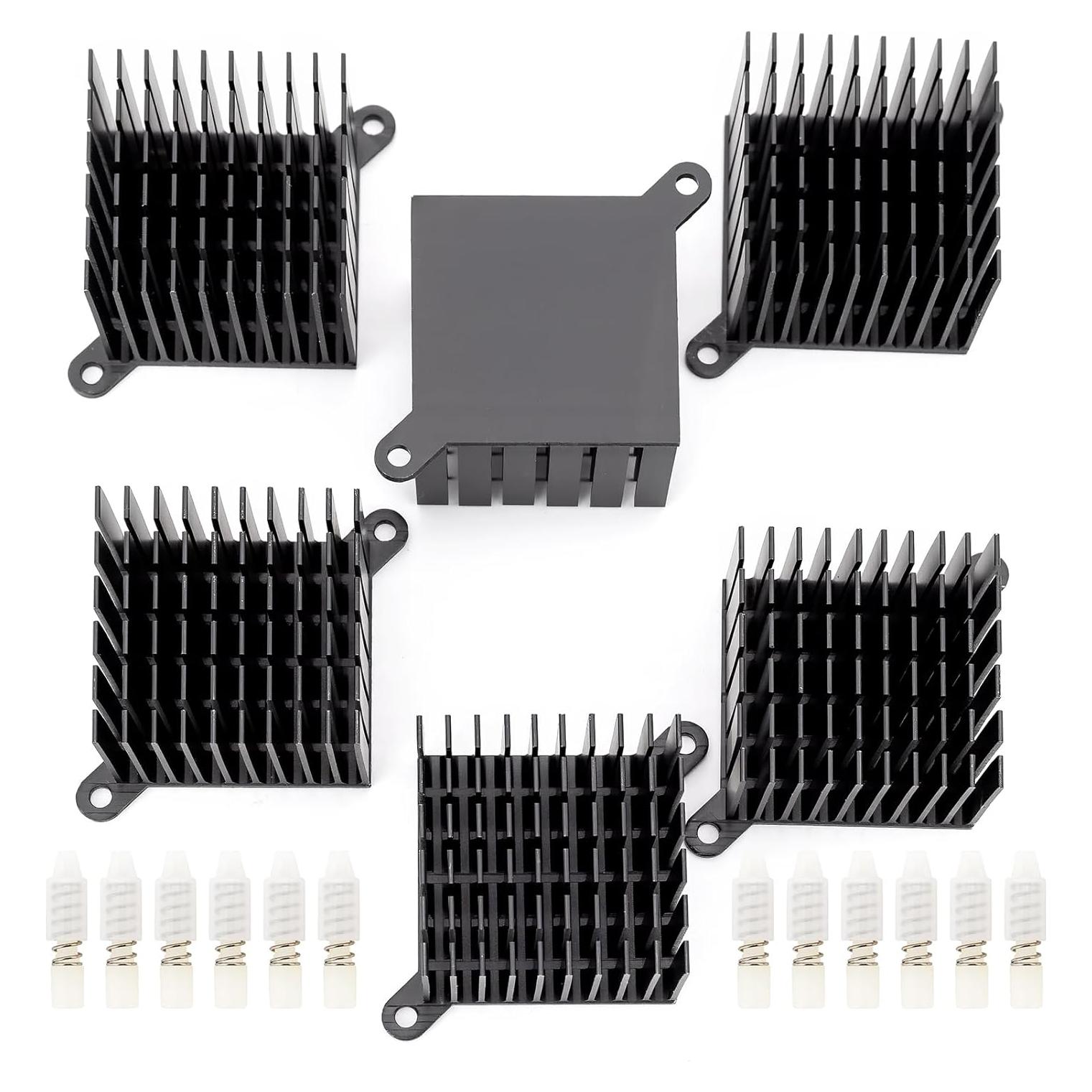 6 Disipadores de Calor de Aluminio 38x38x23mm Unxuey