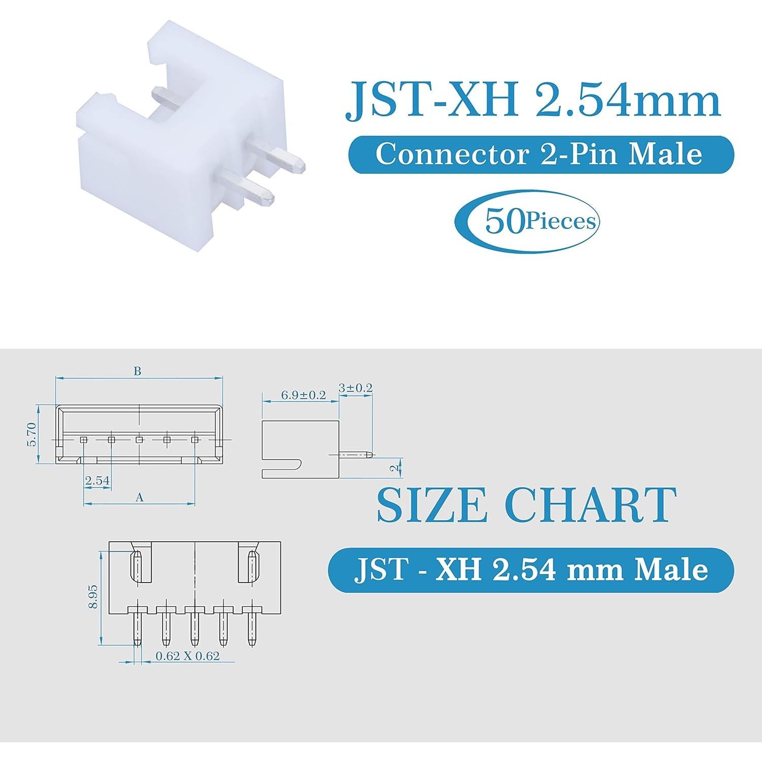 Conector JST XH 2.54 mm CQRobot 50 Juegos 200 Piezas