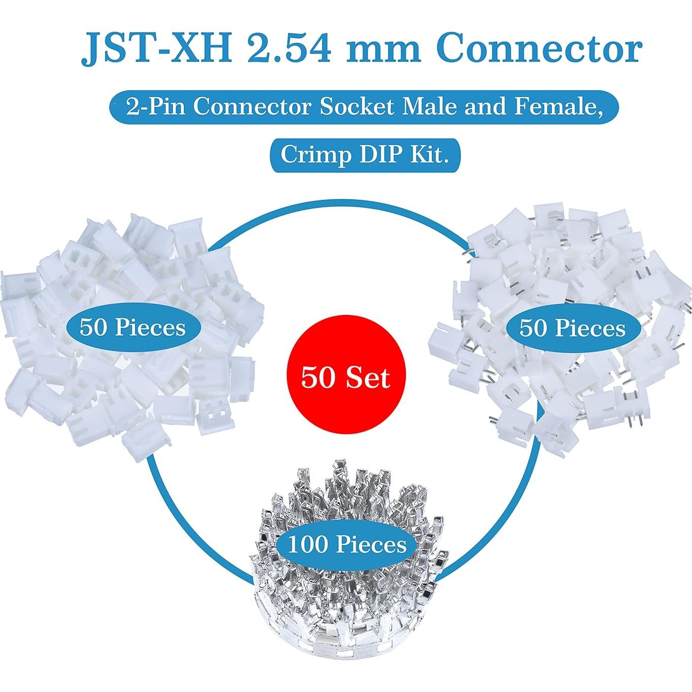 Conector JST XH 2.54 mm CQRobot 50 Juegos 200 Piezas
