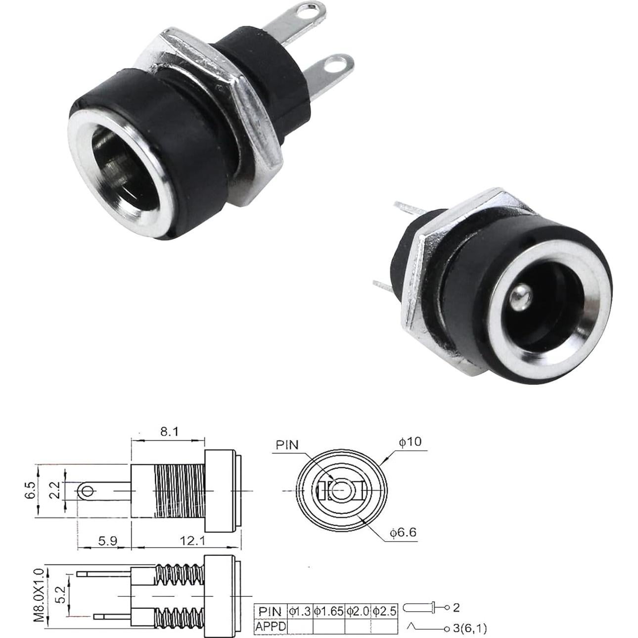 Conector Jack de Poder Femenino Antrader 24pcs 5.5mm x 2.1mm
