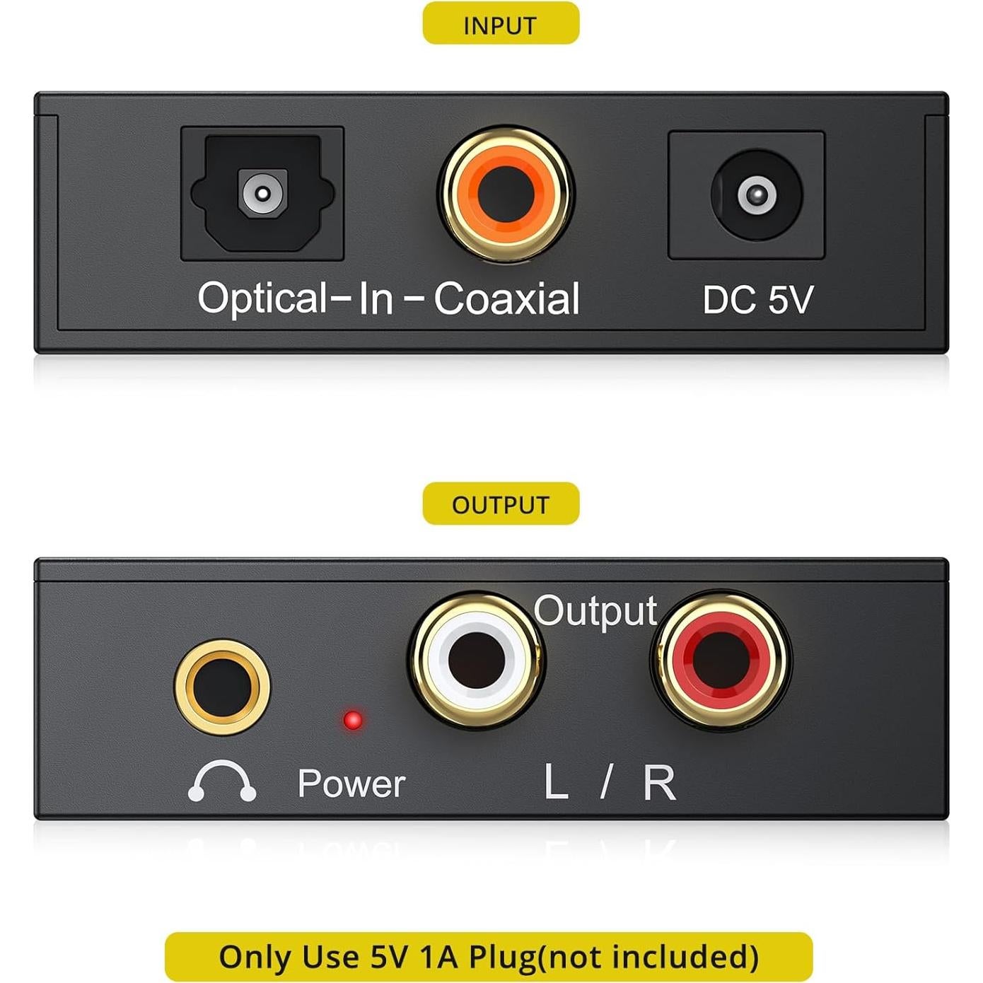 Convertidor de Audio Digital a Analógico PROZOR 192kHz RCA 3.5mm