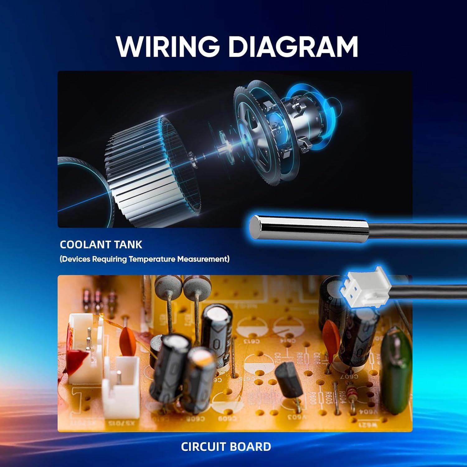 6 Probetas Sensor de Temperatura NTC 10K Perusiaw 1M Acero Inoxidable