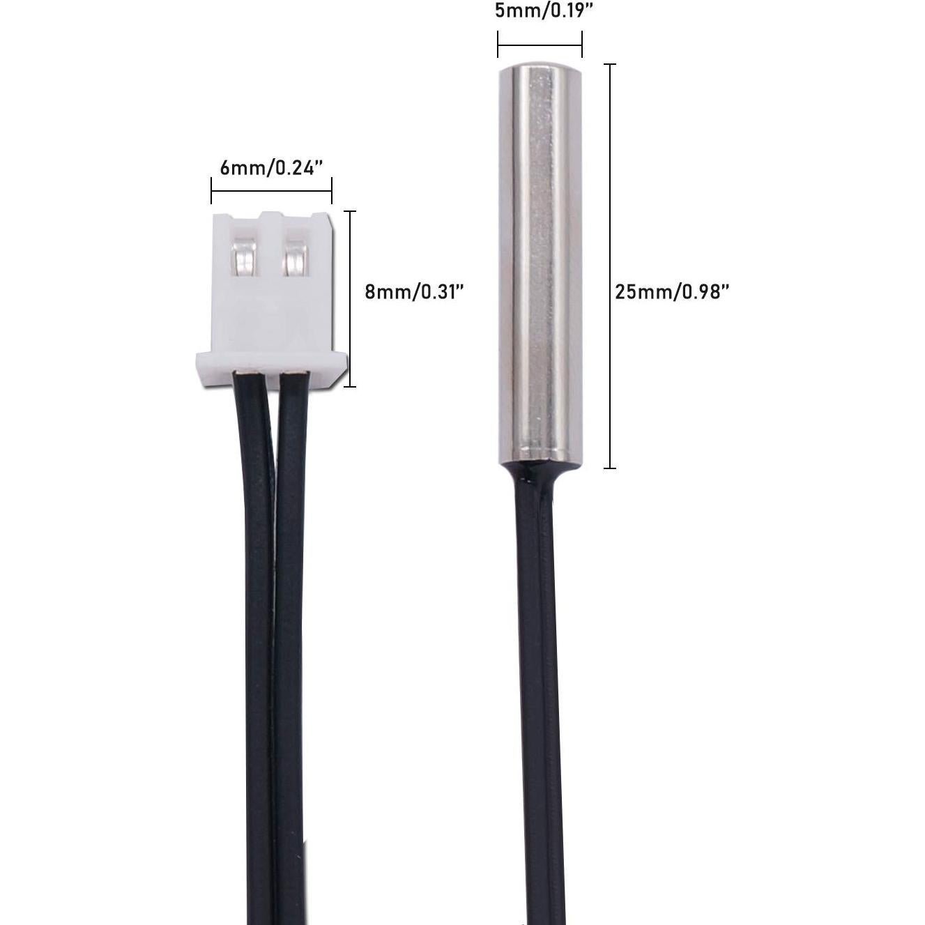 Sensor de Temperatura NTC 10K TWTADE 3M -25 a 125°C 2 Pcs