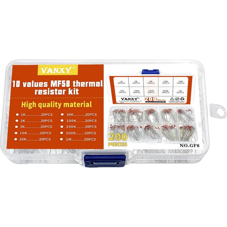 10 Termistores NTC MF58 1K-1M Ohm 3950B 200pcs