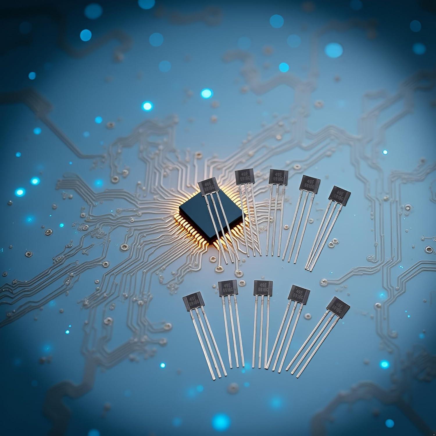 10 Sensores de Efecto Hall 49E Tnyvm para Detección Precisa