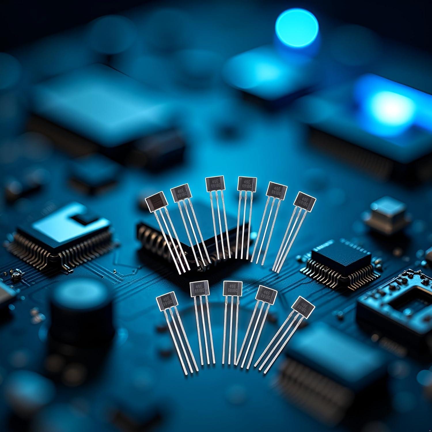 10 Sensores de Efecto Hall 49E Tnyvm para Detección Precisa