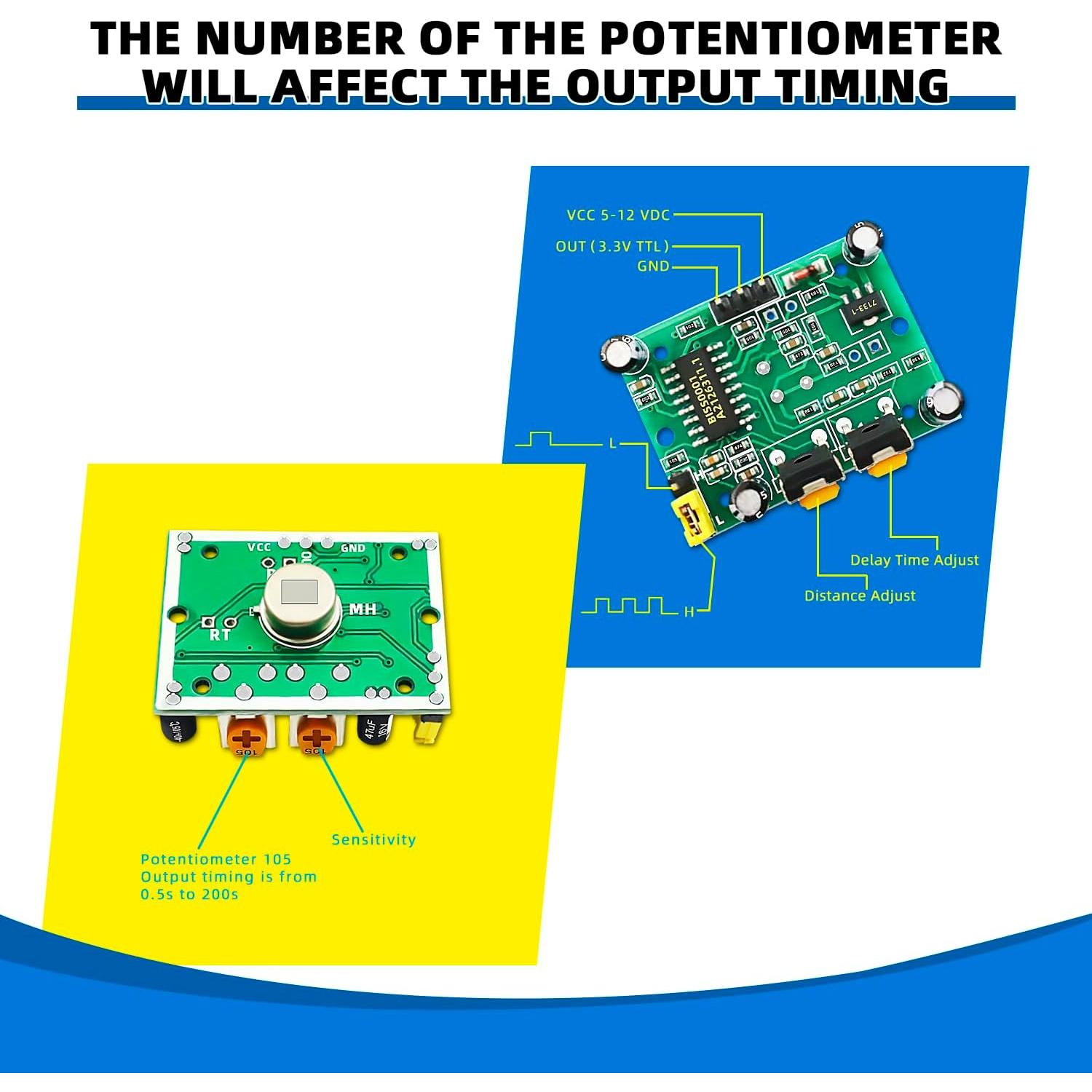 10PCS Sensor de Movimiento Infrarrojo PIR DaFuRui AM312