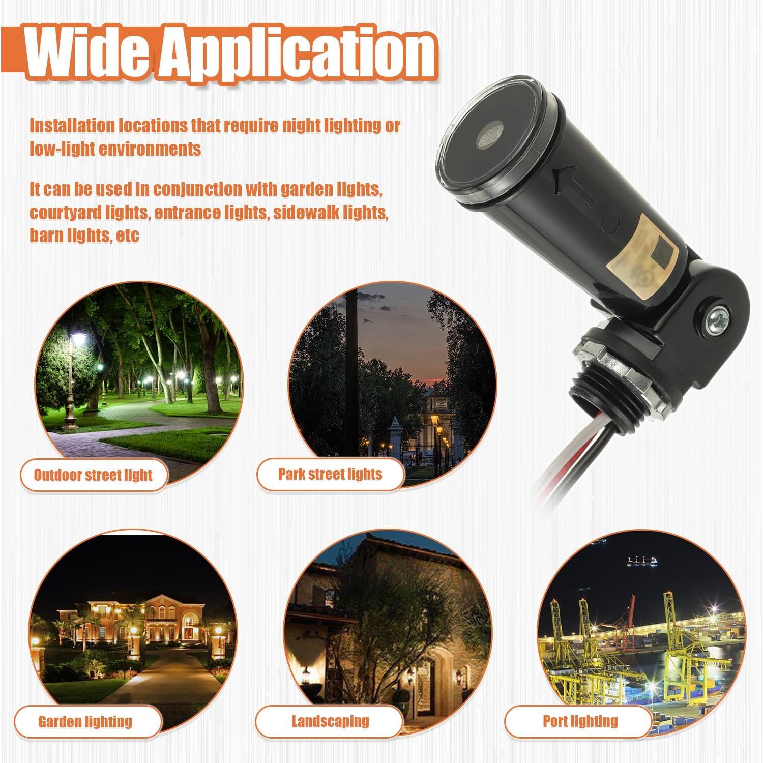 Paquete de 5 Sensores de Luz Fotocélula JAMHER IP65 500W