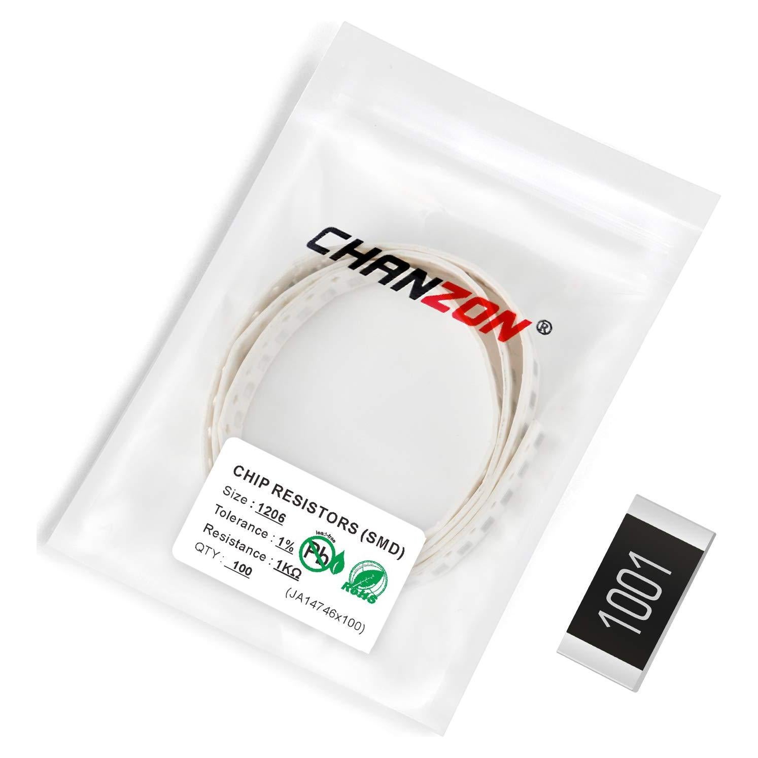 Resistores SMD 1206 CHANZON 1K ohm 1/4W 100 Piezas