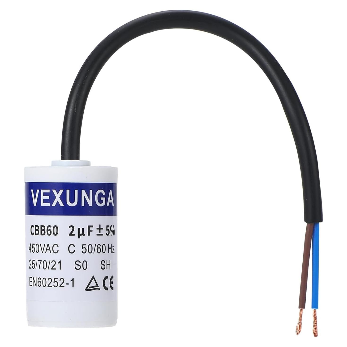Capacitor de Funcionamiento VEXUNGA CBB60 2uF 450V AC
