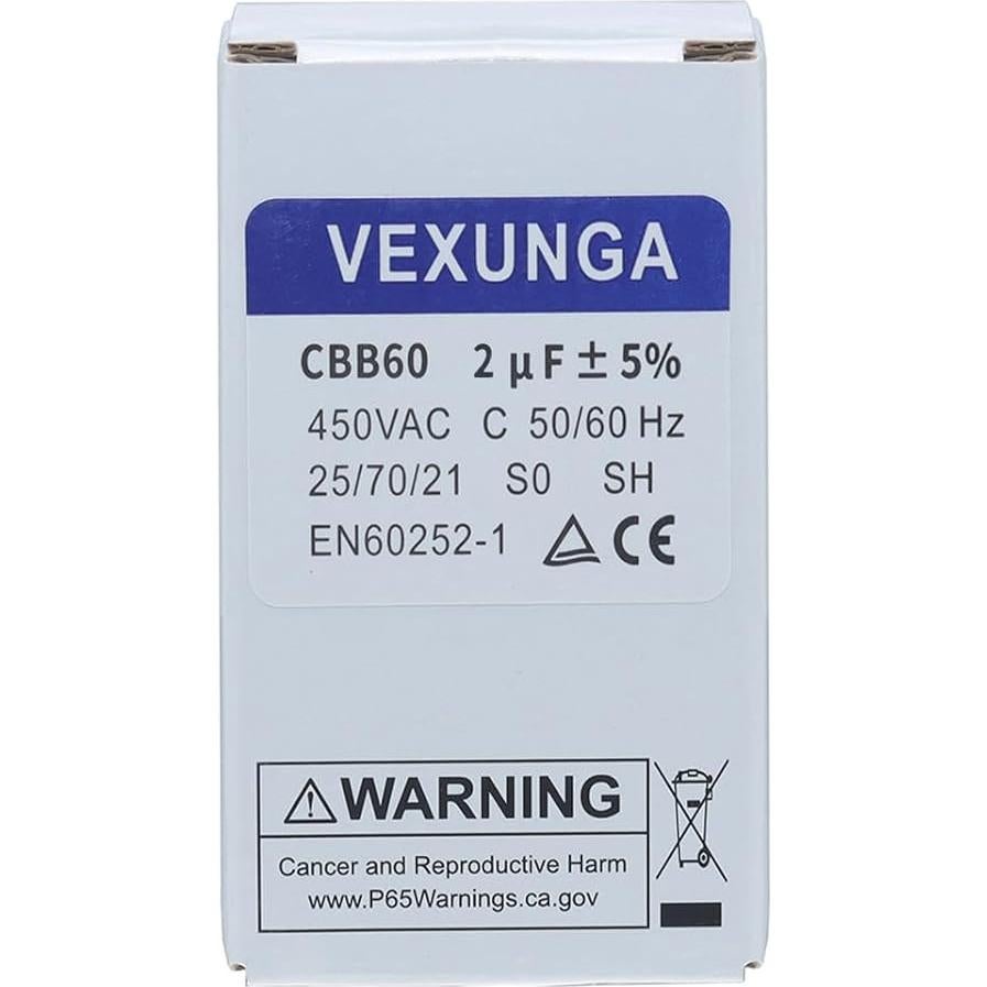 Capacitor de Funcionamiento VEXUNGA CBB60 2uF 450V AC