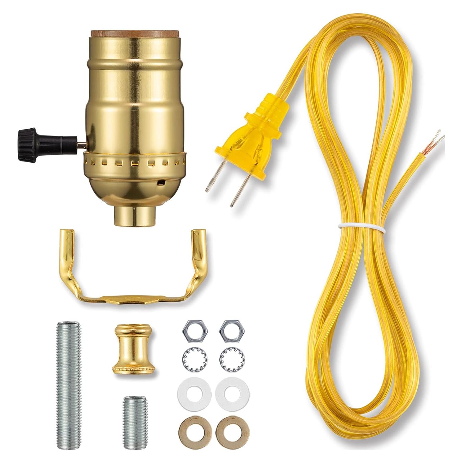 Kit de Rewire para Lámpara Qc 12 Pies Latón Pulido DIY