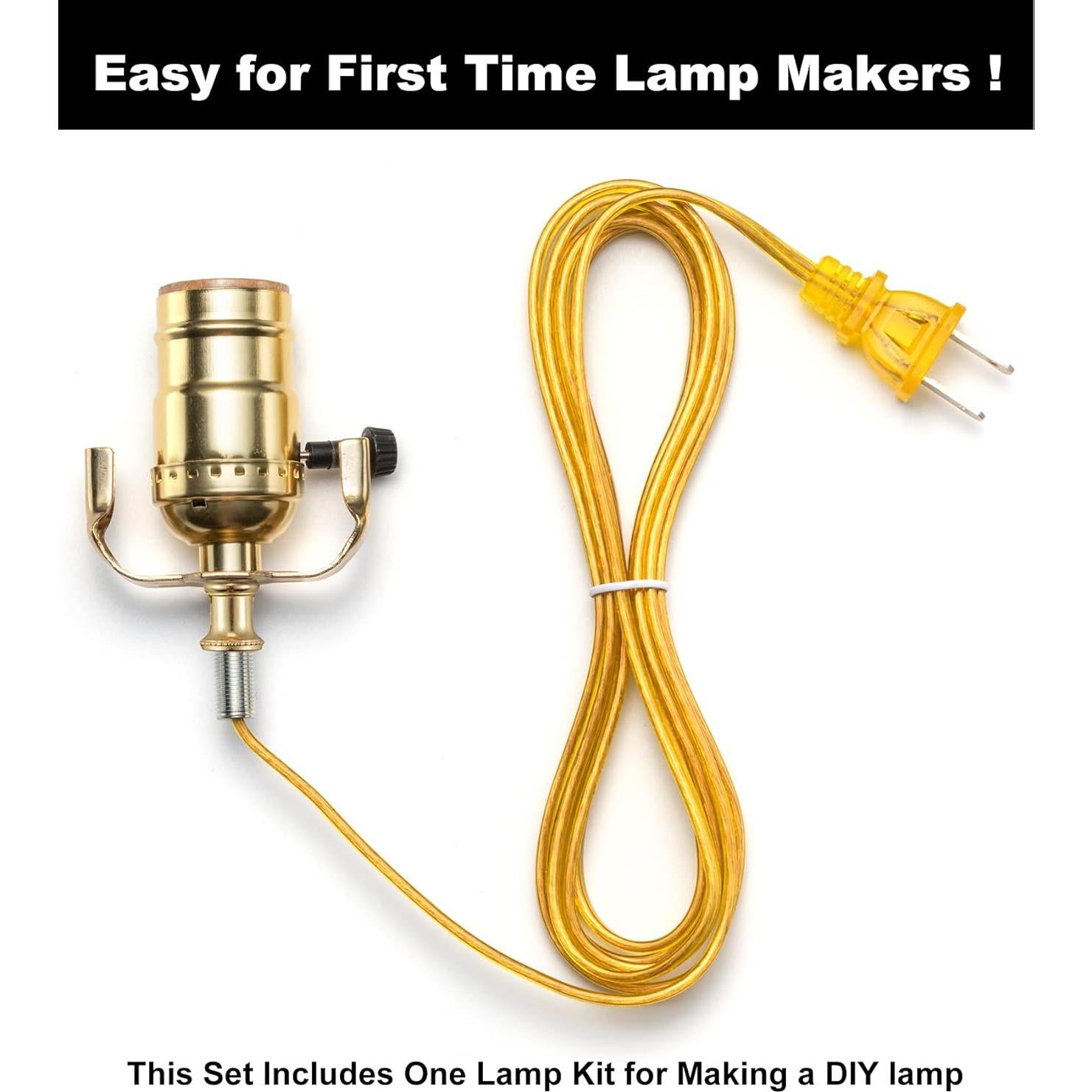 Kit de Rewire para Lámpara Qc 12 Pies Latón Pulido DIY