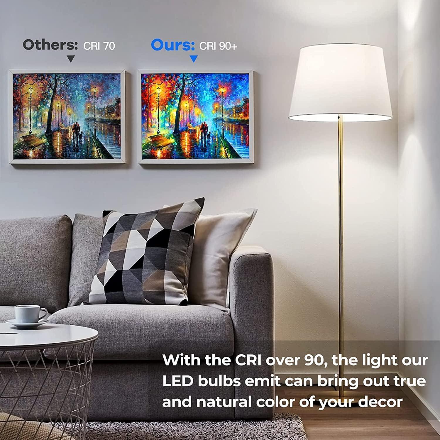 LEOOLS Bombilla LED Regulable E26 8W 4000K 800LM Paquete de 4