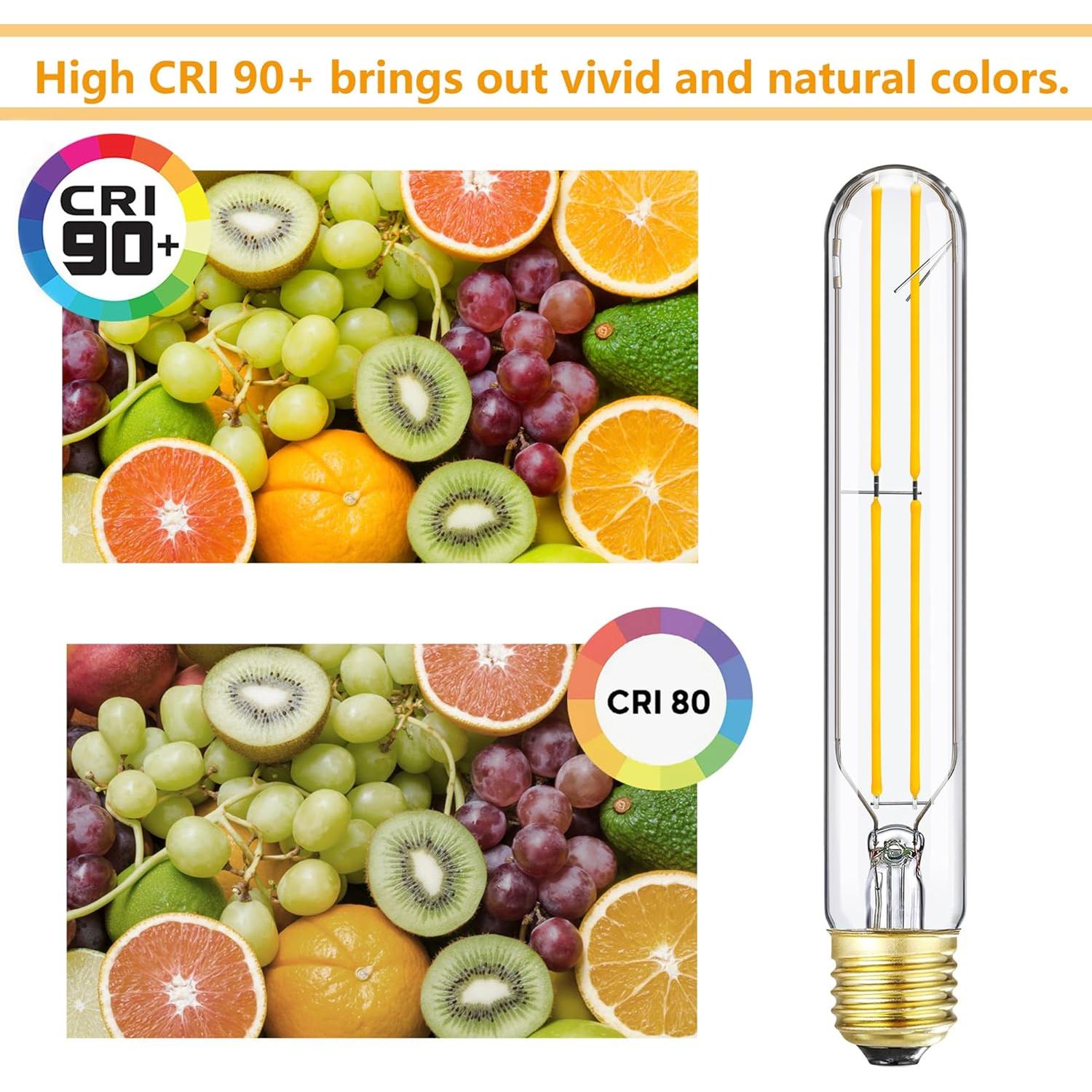 Bombilla LED Regulable E26 T10 6W 2700K 600LM 4Pack