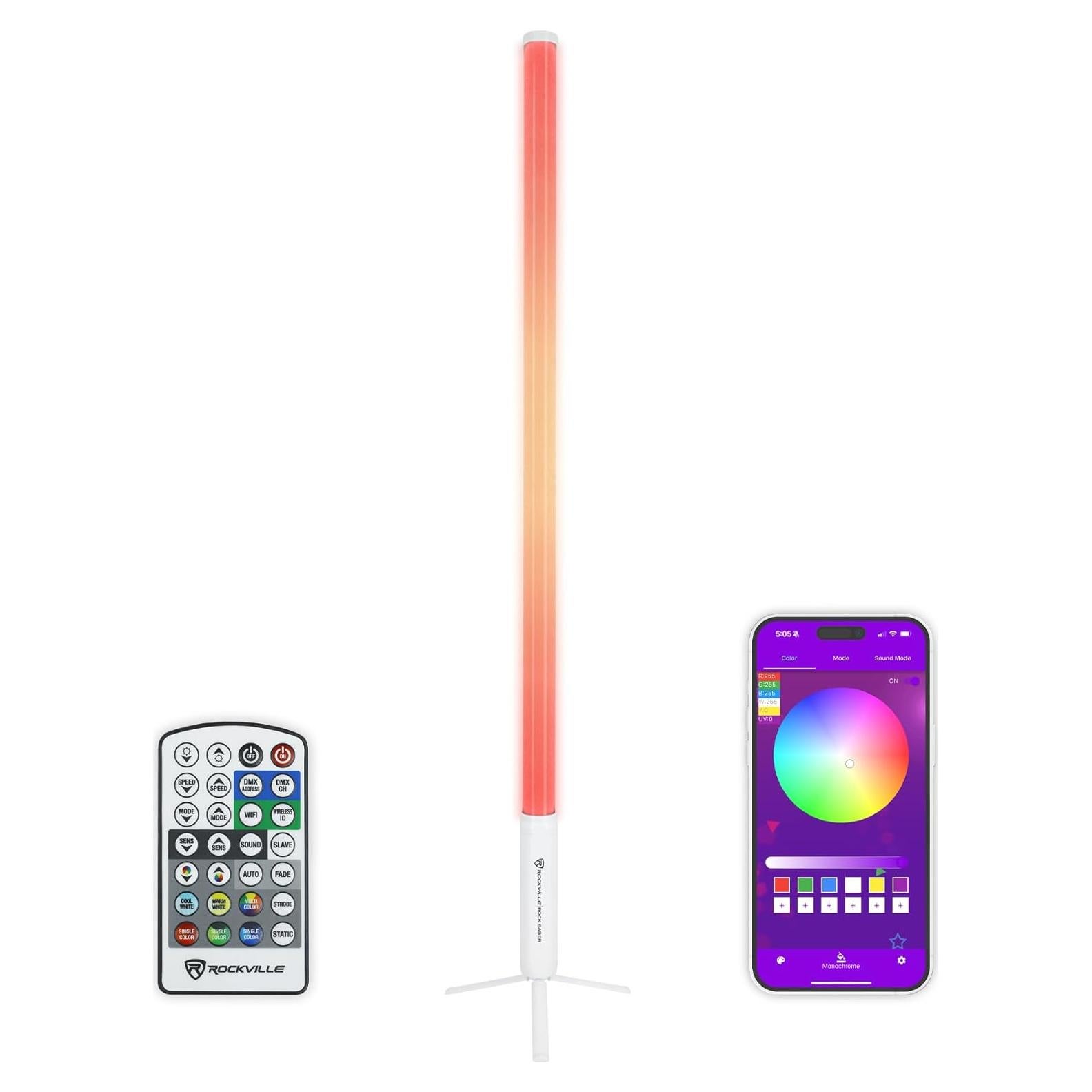 Luz de Tubo LED Rockville ROCK SABER 192 RGBW Inalámbrica