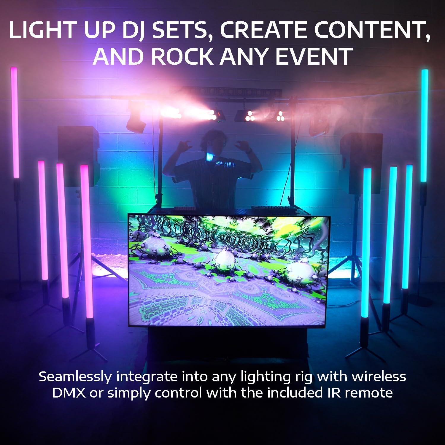 Luz de Tubo LED Rockville ROCK SABER 192 RGBW Inalámbrica