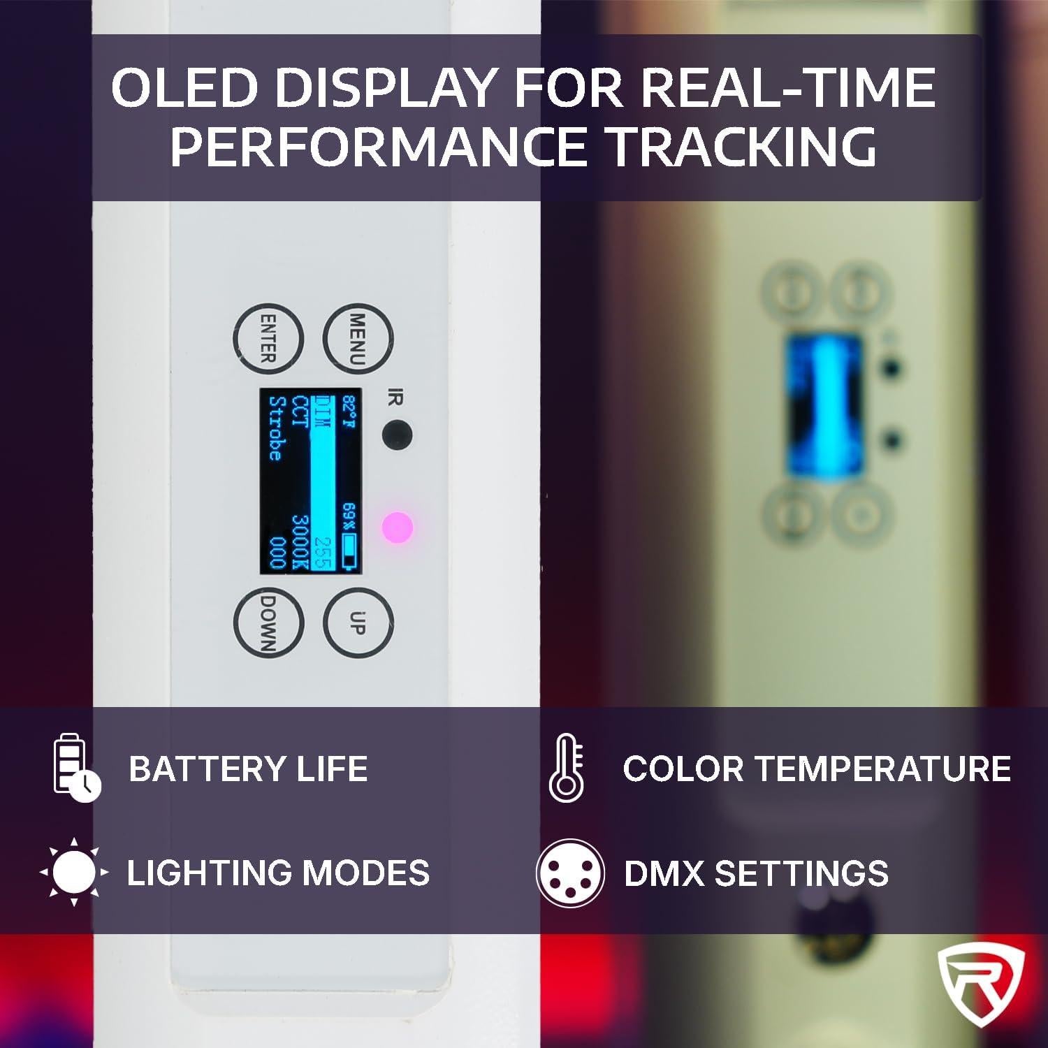 Luz de Tubo LED Rockville ROCK SABER 192 RGBW Inalámbrica