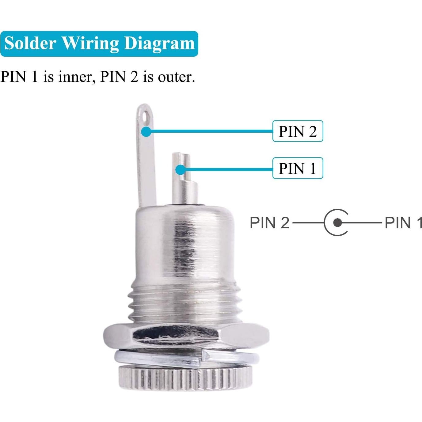 Conector DC hembra 5.5x2.1mm Fancasee, paquete de 4