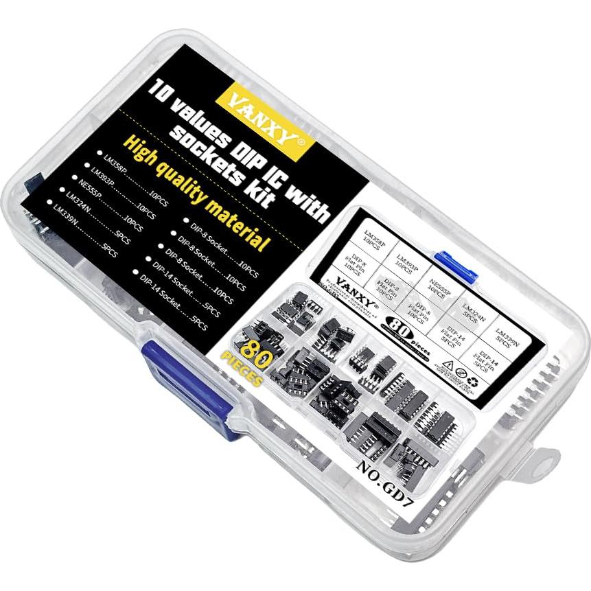 Kit 80Pcs ICs LM358P LM393P NE555P Amplificadores y Comparadores