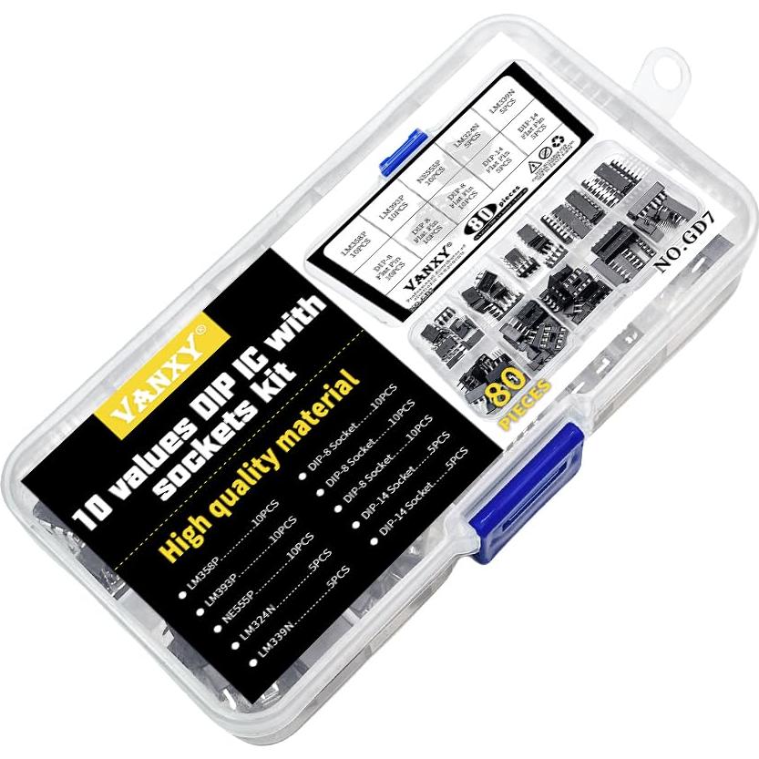 Kit 80Pcs ICs LM358P LM393P NE555P Amplificadores y Comparadores