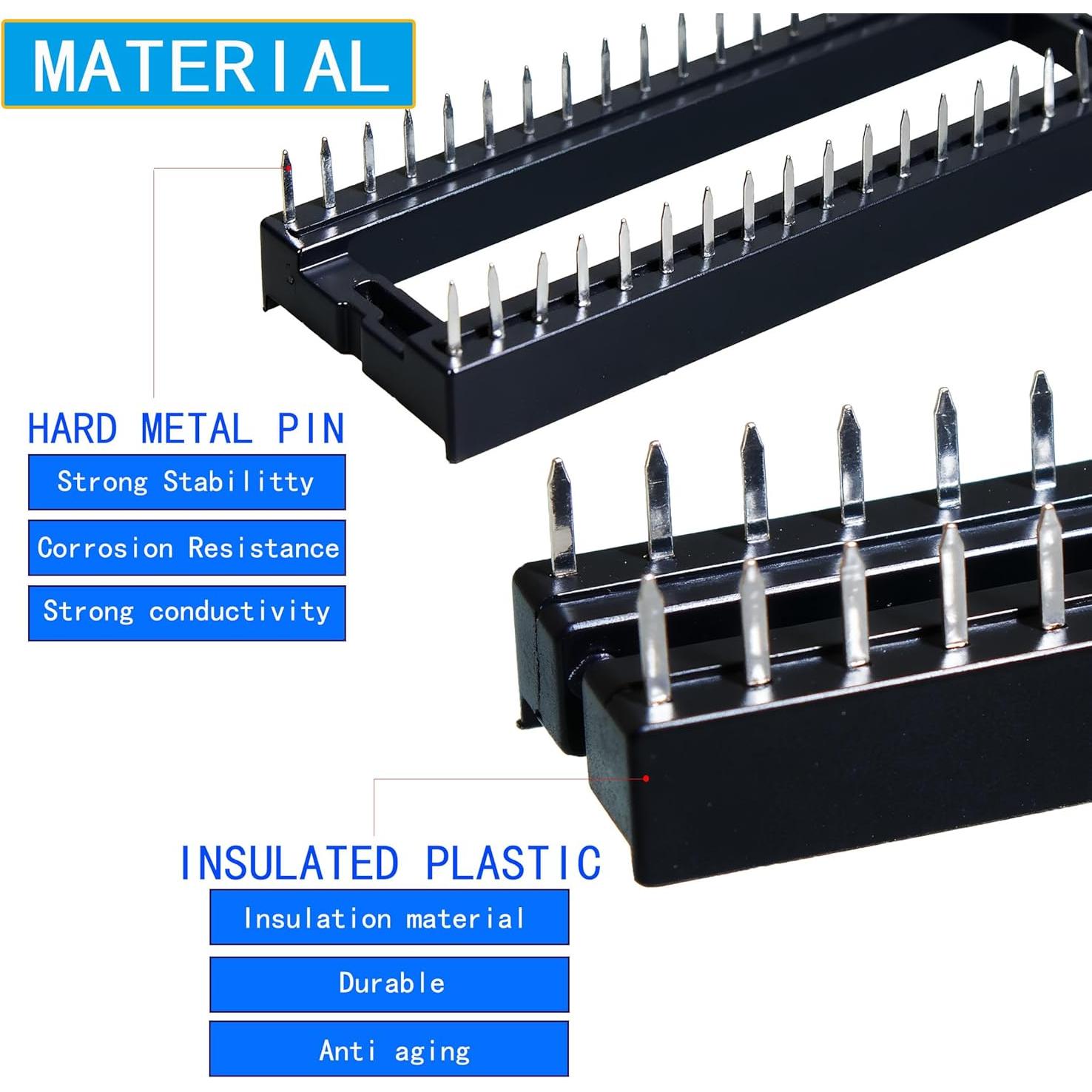 Kit 71 Zócalos DIP IC VIBICCK 2.54mm 6-28 Pines