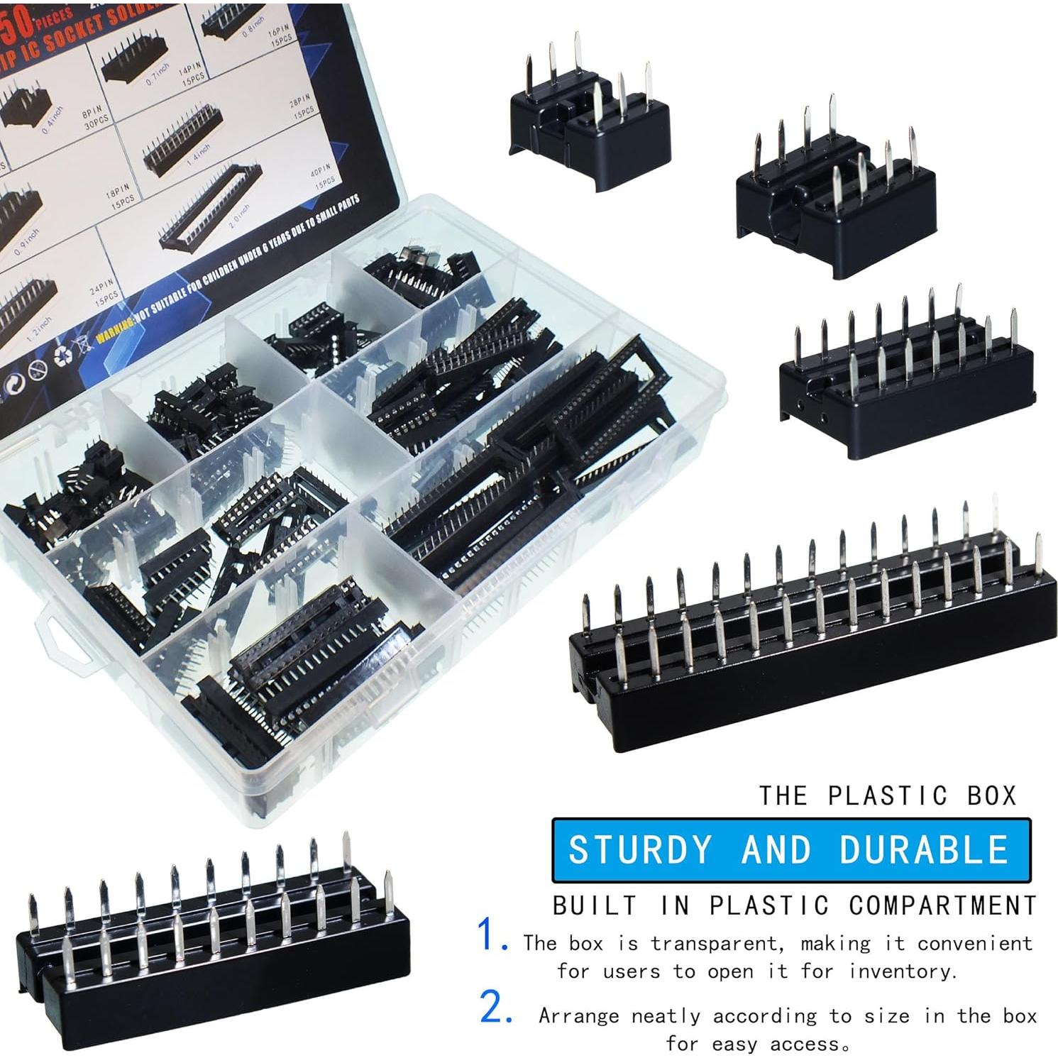 Kit 71 Zócalos DIP IC VIBICCK 2.54mm 6-28 Pines