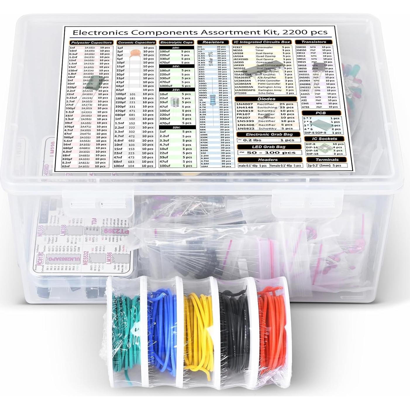 Kit de Componentes Electrónicos Intergalácticos 2200 pcs