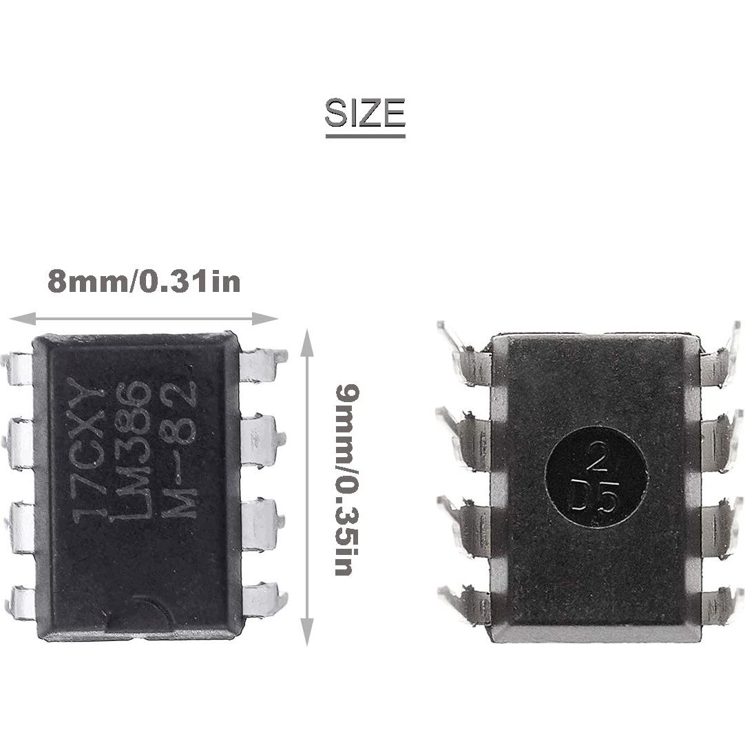20 Pcs Amplificador de Audio LM386N + Zócalo DIP-8 DKARDU