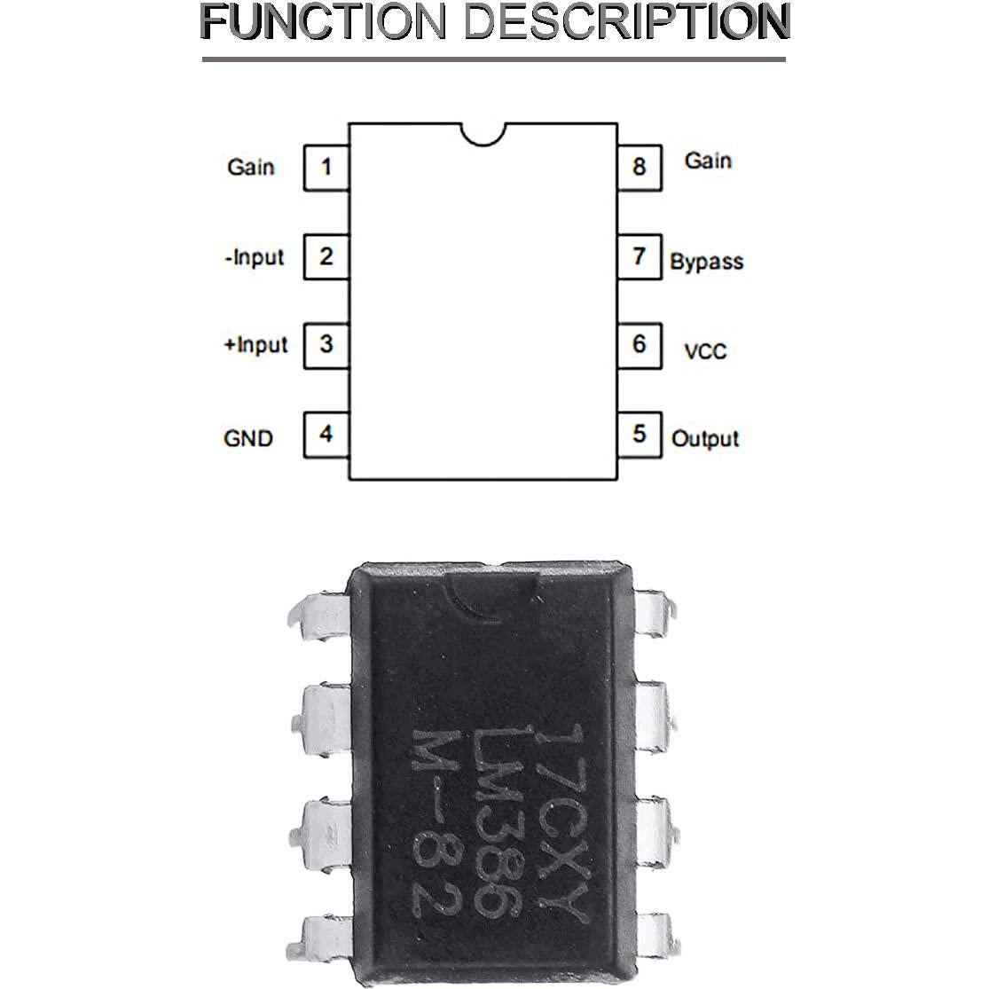 20 Pcs Amplificador de Audio LM386N + Zócalo DIP-8 DKARDU