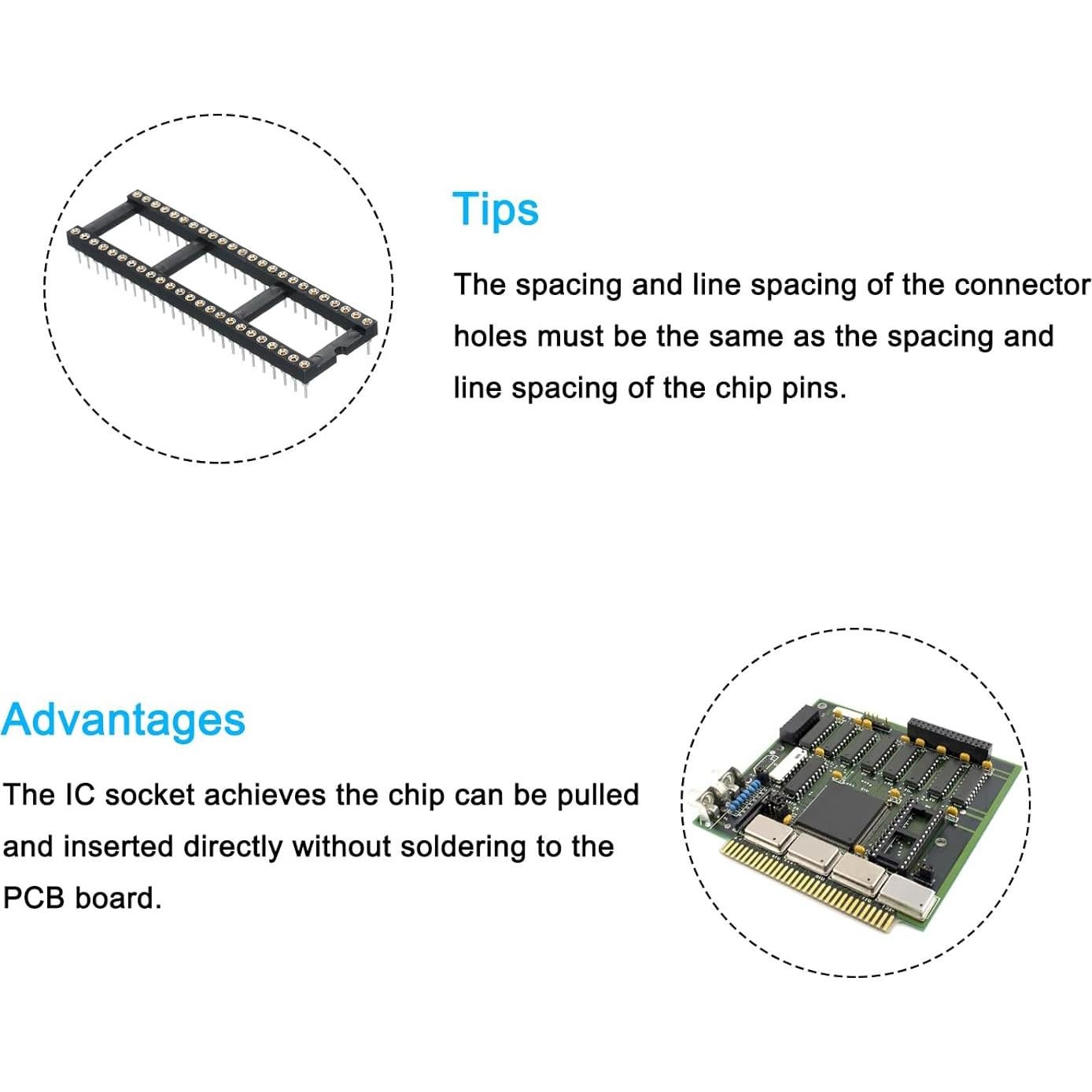 Zócalo IC 4pcs MECCANIXITY 48P 2.54mm para PCB