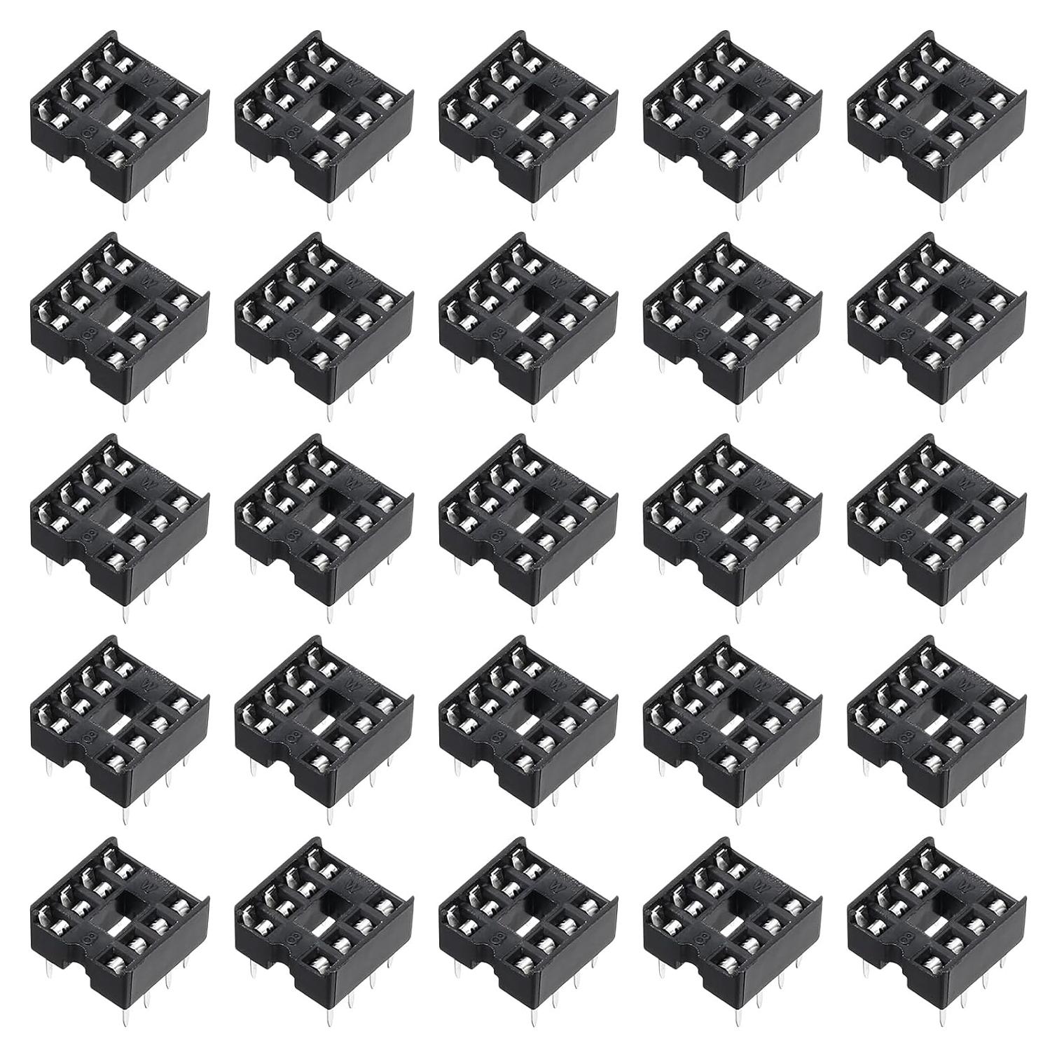 Adaptador de Zócalo DIP IC 25 Pcs MECCANIXITY 2.54mm Negro