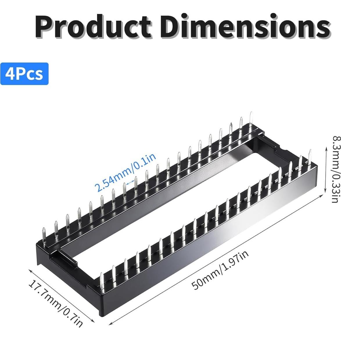 Zócalo IC DIP 40 Pines FOCMKEAS para PCB y Breadboard