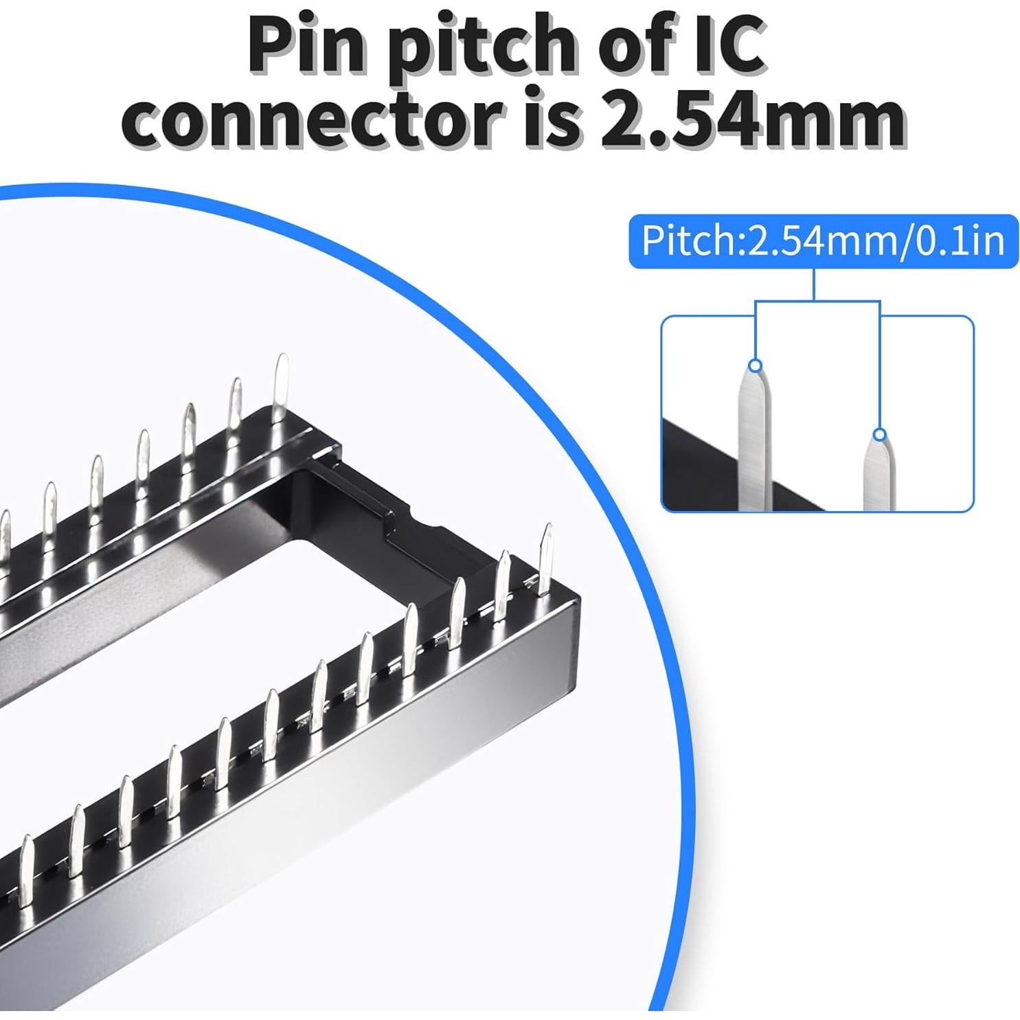 Zócalo IC DIP 40 Pines FOCMKEAS para PCB y Breadboard