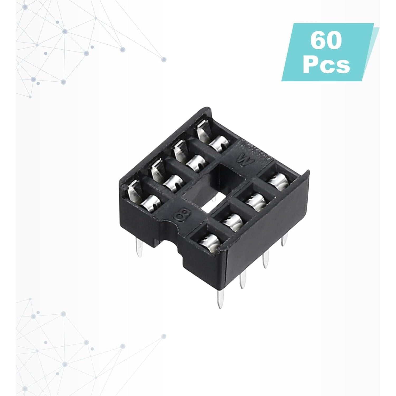 Adaptador de Zócalo DIP IC 8 Pines MECCANIXITY 60 Pcs 2.54mm