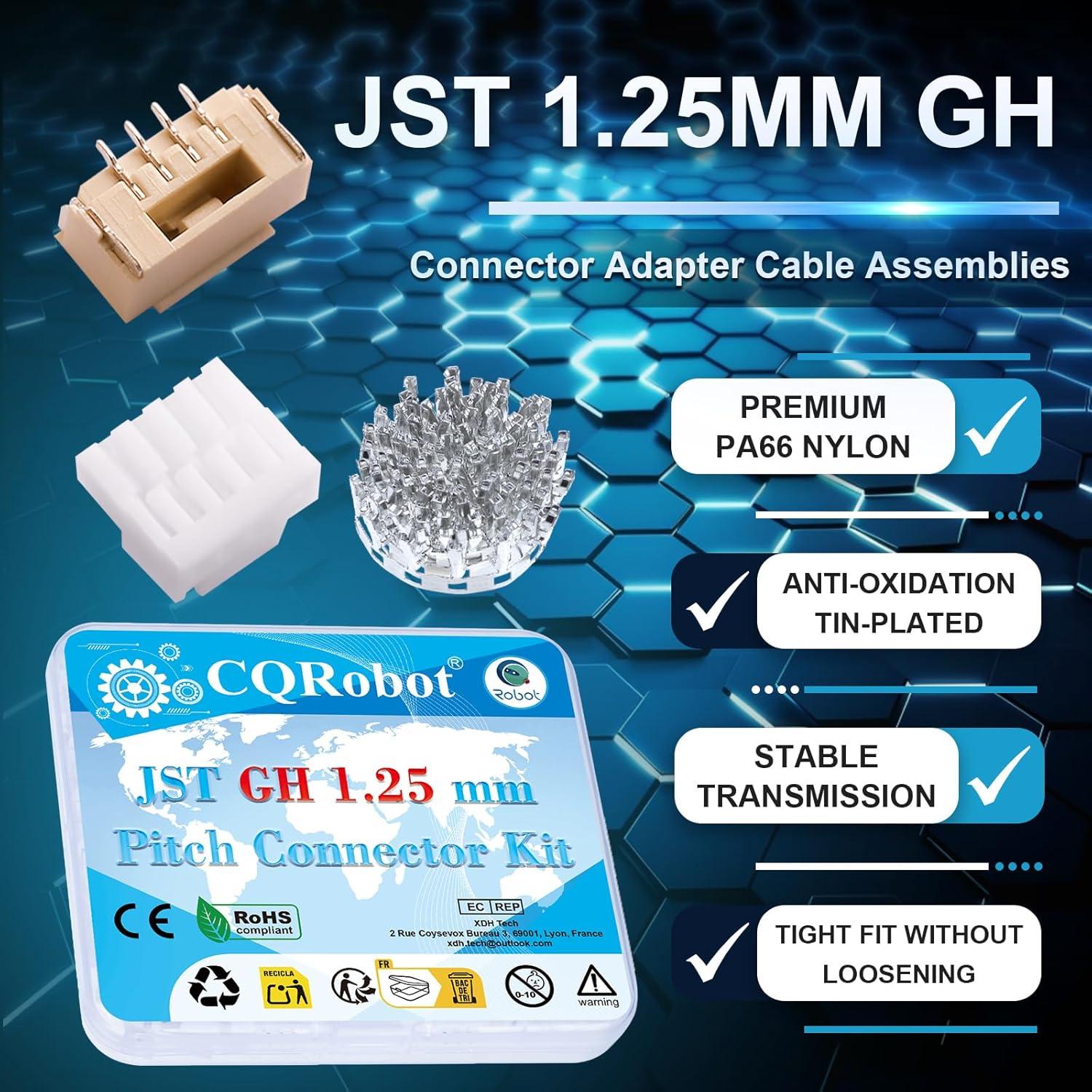 Kit Conectores JST GH 1.25mm 4 Pines CQRobot - 80 Juegos