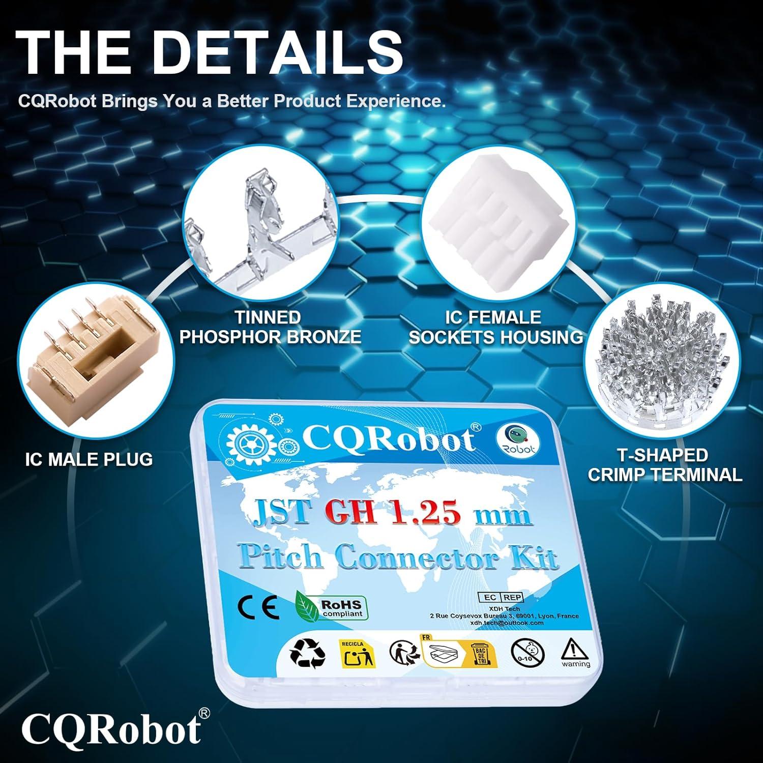 Kit Conectores JST GH 1.25mm 4 Pines CQRobot - 80 Juegos