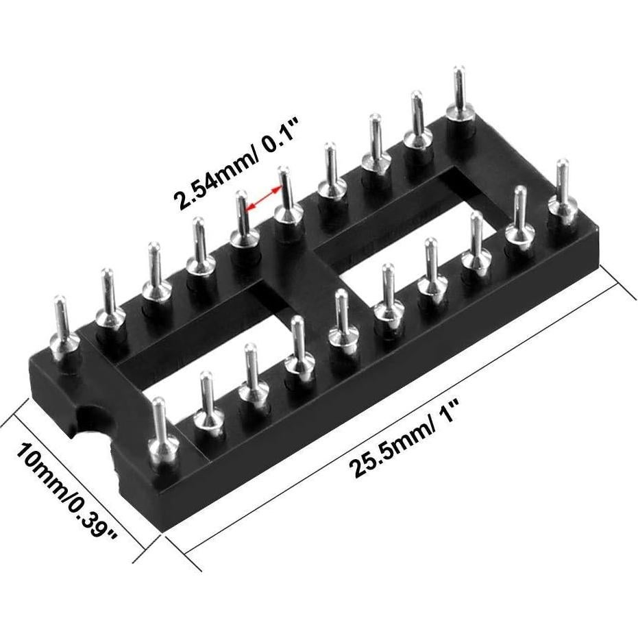 Zócalos IC 20 Pines 2.54mm GANASOME - Kit de 20 Pcs