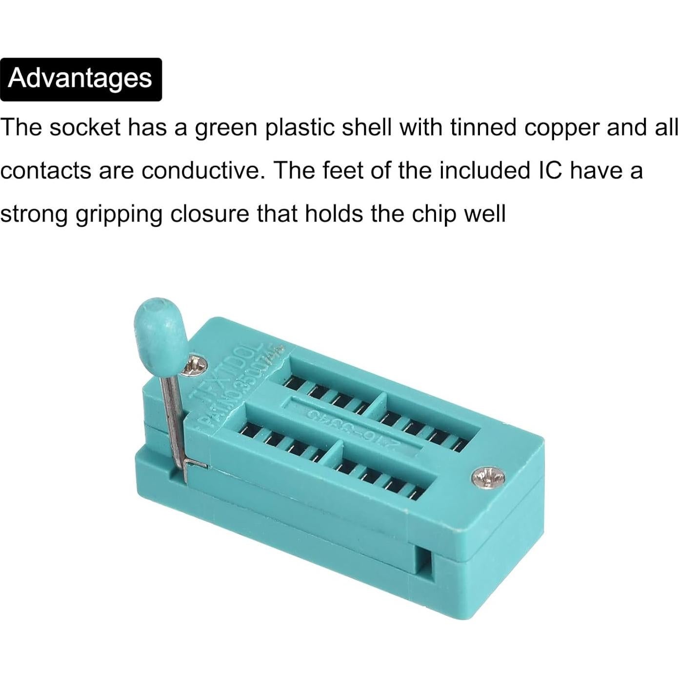 Zócalo de Prueba ZIF IC Universal PATIKIL 16 Pines 3.0mm