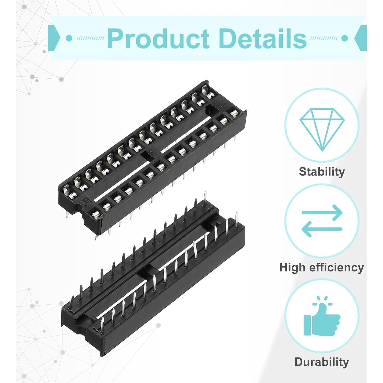 Adaptador de Zócalo DIP IC 28 Pines MECCANIXITY 2.54mm