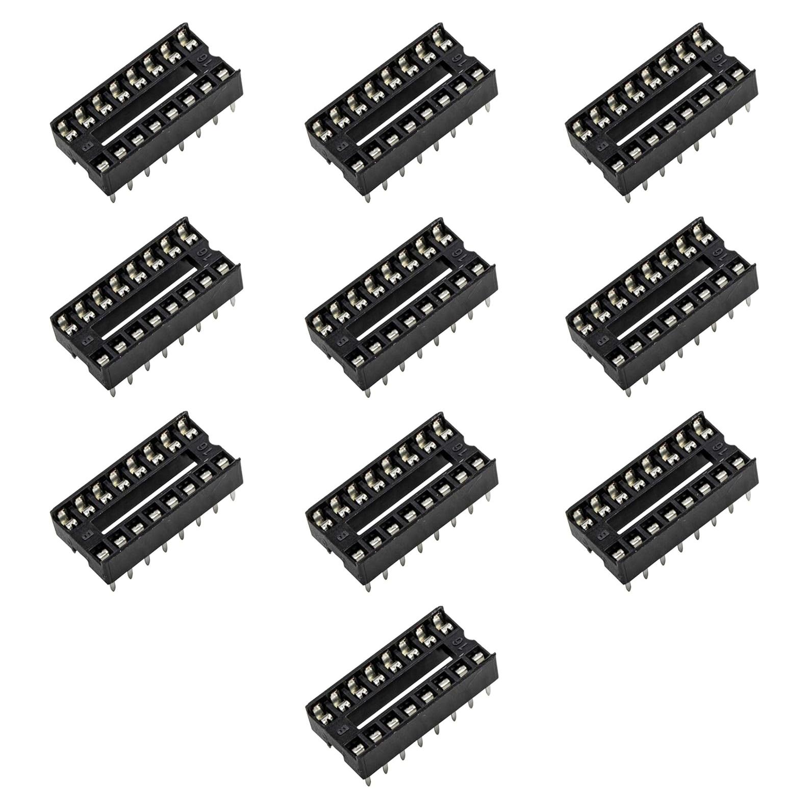 Zócalo IC DIP 16 Pines Soldadura Risingsaplings 10pcs